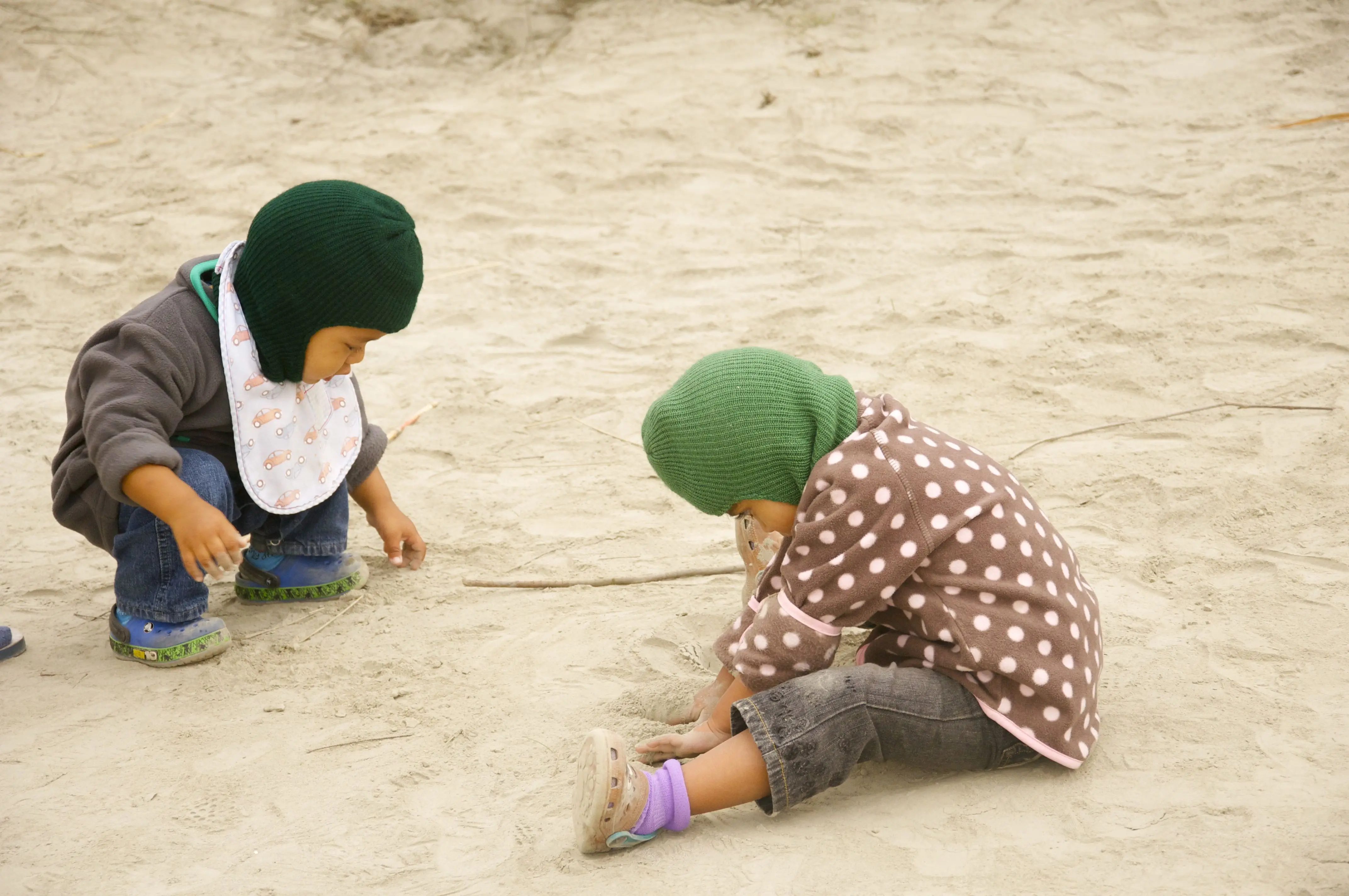 playing in the sand